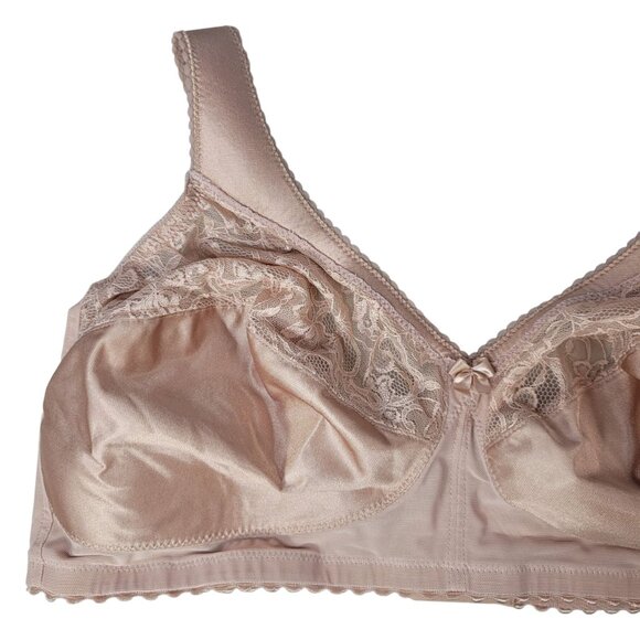 Glamorise Wire Free Bra Tan 46DD Wide Straps Full Cover Magiclift Unlined #1000 - Picture 2 of 9